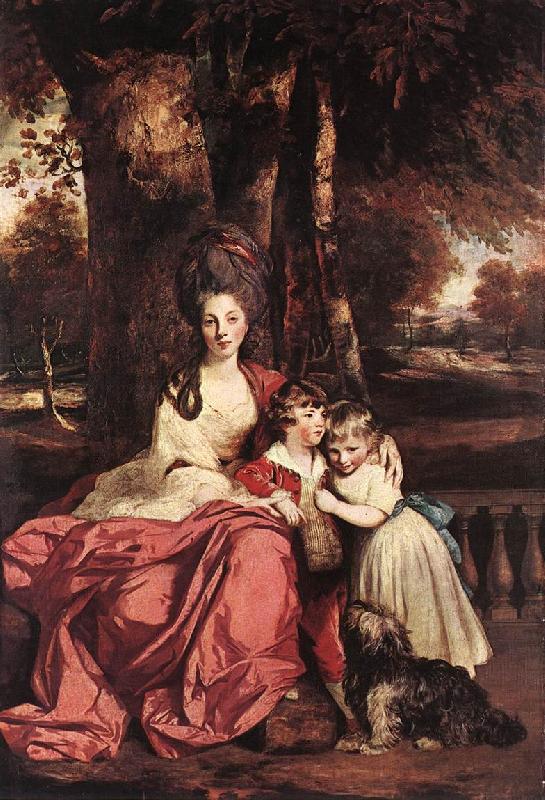 REYNOLDS, Sir Joshua Lady Elizabeth Delm and her Children oil painting image